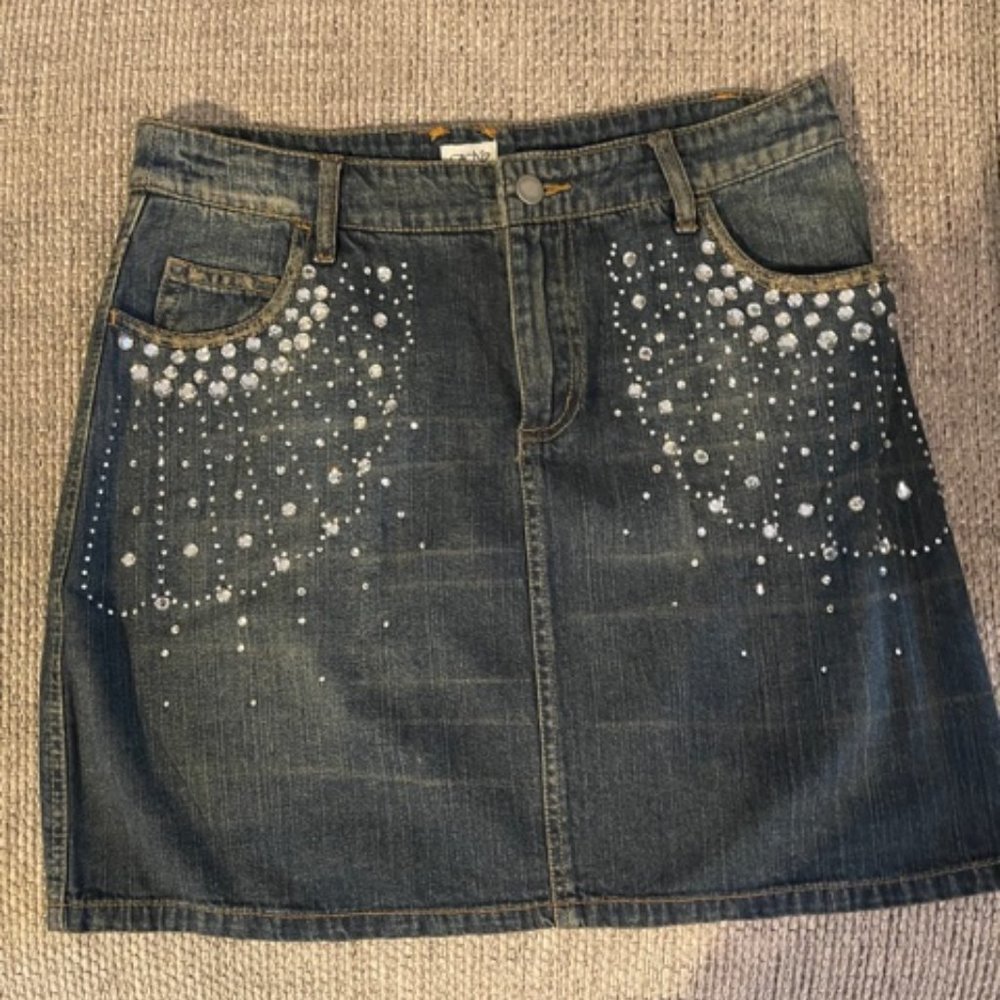 Great rhinestone studded jean skirt